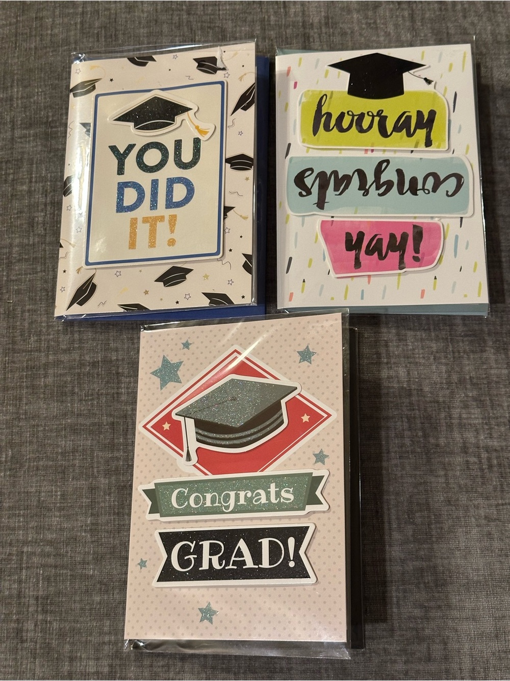 💥 $5 if bundled - Set of 3 Graduation Cards with Sparkle NWT